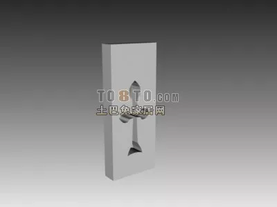 Carved Cross On Wall 3d model Carved Cross On Wall 3d model