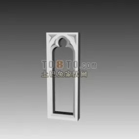 European Classic Arc Window 3d model