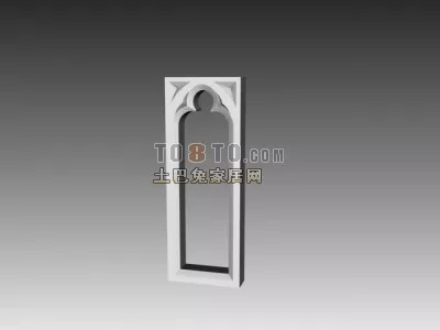 European Column With Arc Wall 3d model