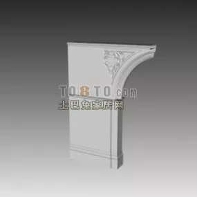 European Arc Wall Carved Edges 3d model
