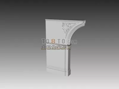 European Arc Wall Carved Edges 3d model European Arc Wall Carved Edges 3d model
