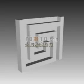 Square Frame Decoration Modular 3d model