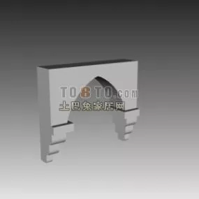 European Arc Wall Lines Pattern 3d model