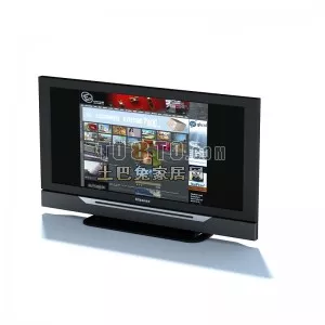 Lcd Tv Flat Style With Stand 3d model Lcd Tv Flat Style With Stand 3d model