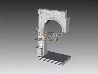 Round Rosette Carved Style 3d model