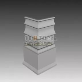 Square Column Classic Style 3d model
