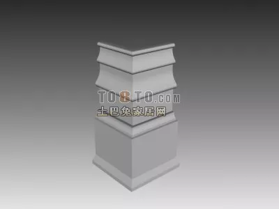 European Retro Column Twist Body 3d model