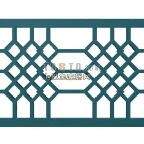 Handrail Steel Cyal Painted 3d model