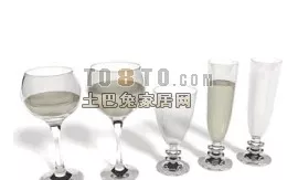 Wine Glass Utensil Set 3d model