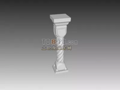Construction Column With Roof On Top 3d model