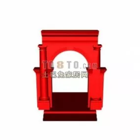European Antique Arc Wall 3d model