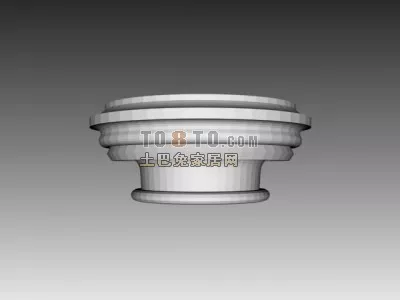 Decorative Brass Column Base 3d model