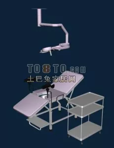 Bed With Table Lamp On Nightstand 3d model