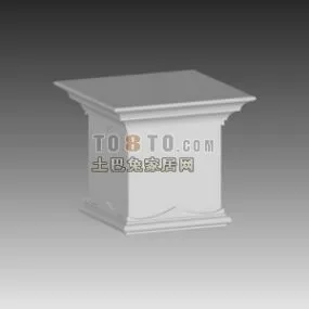 Stone Column Base Square Shape 3d model