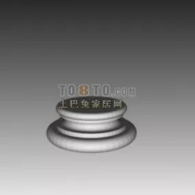 Round Stone Column Base 3d model