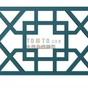 Vintage Asian Frame Decoration 3d model