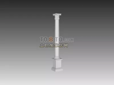 European Column Base Vintage Architecture 3d model