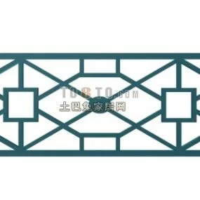 Simple Handrail Frame Iron Material 3d model