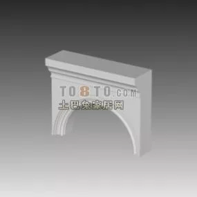 European Wall Head Decoration Arc Shape 3d model