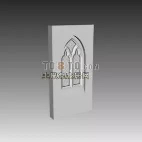 Wall Decoration With Carved Window 3d model