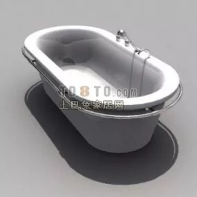 Round Edge Bathtub Bathroom Sanitary 3d model