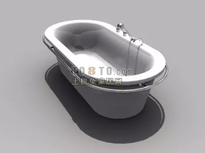 Modern Bathroom Shelf With Sink And Mirror 3d model