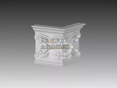 Corner Wall With Plaster Lines 3d model Corner Wall With Plaster Lines 3d model