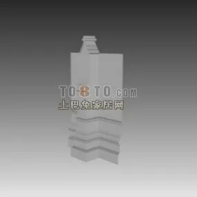 European Component Wall With Plaster Decorative 3d model