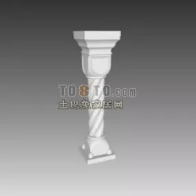 European Classic Handrail Component Stone Material 3d model