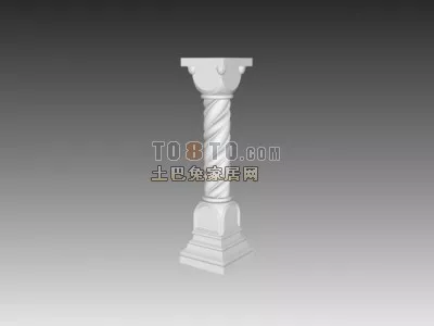 Wrought Iron Handrail Stair 3d model