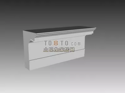 European Wall Bottom Molding 3d model