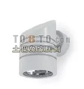 Silver Curved Arm Floor Lamp 3d model