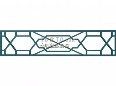 Cloud Pattern Carved Frame 3d model