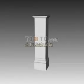 European Square Column Flat Style 3d model