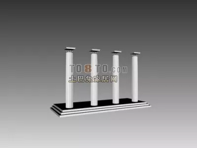 Greek Construction Columns In Row 3d model Greek Construction Columns In Row 3d model