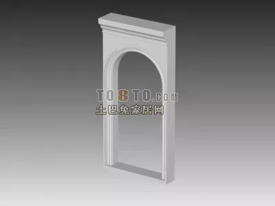 European Corner Arc Wall Column 3d model