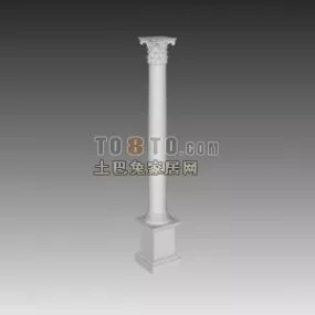 European Column With Base 3d model