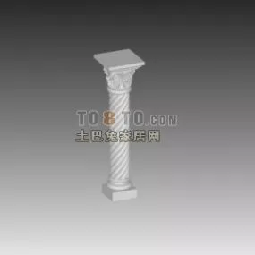 Classic Greek Handrail Component 3d model