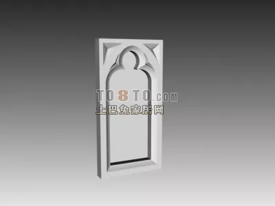Church Carved Window On Wall 3d model Church Carved Window On Wall 3d model