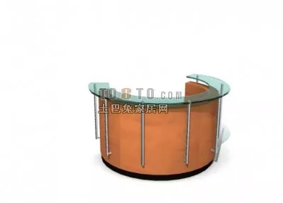 Curved Reception Desk Wood Material 3d model Curved Reception Desk Wood Material 3d model