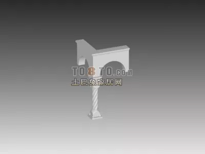 European Round Column Construction Component 3d model