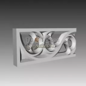 European Carved Frame Component 3d model
