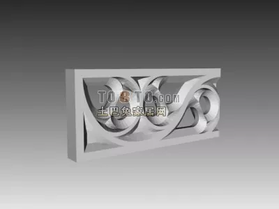 Abstract Frame Decoration With Map 3d model