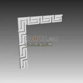 European Corner Frame Decoration 3d model