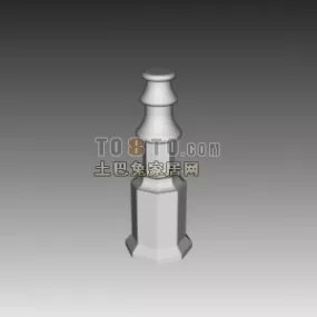 European Handrail Component Cylinder Shape 3d model
