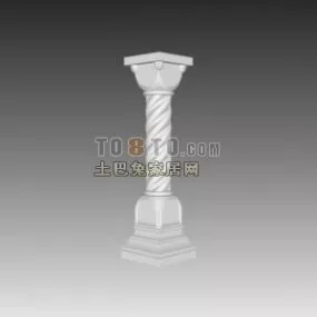 European Handrail Twist Column 3d model