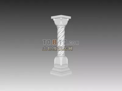 Construction Column With Roof On Top 3d model