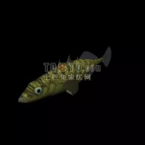 Animal Green Fish 3d model