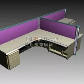 Modular Table Unit With Divider 3d model