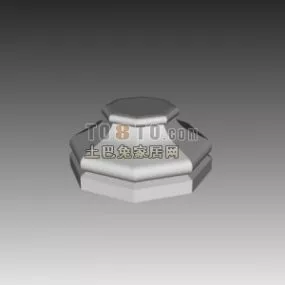 European Construction Stone Column Octagon Shape 3d model